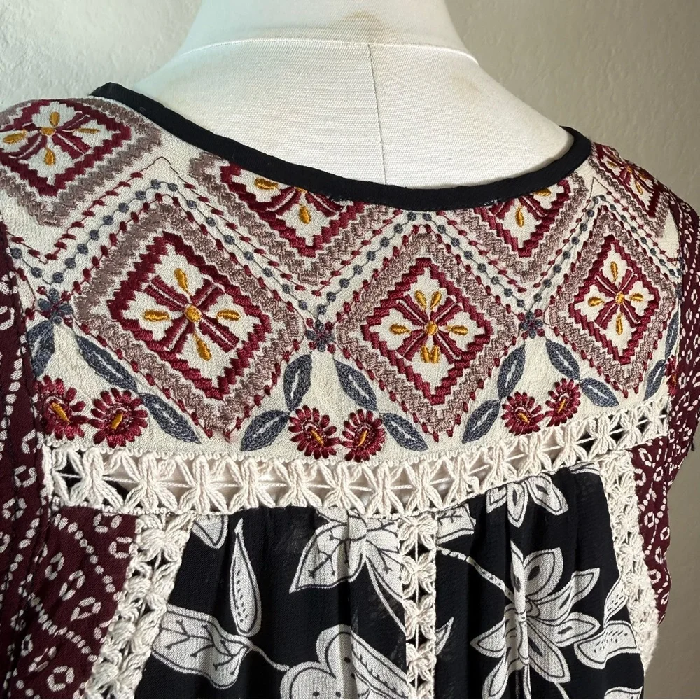 Anthropologie Floreat Grasslands Embroidered Lace Floral Midi Dress - Picture 7 of 16